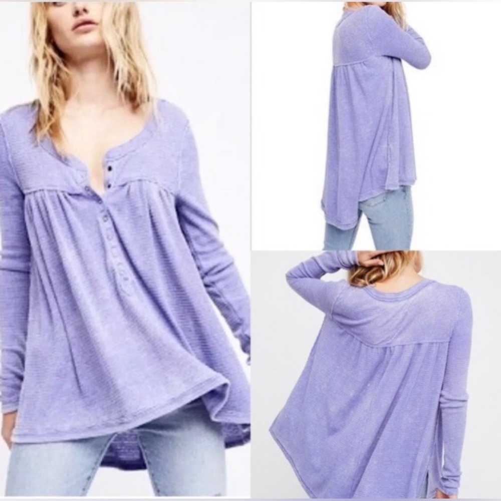 We The Free Kai Henley in Lilac by Free People - XSmall